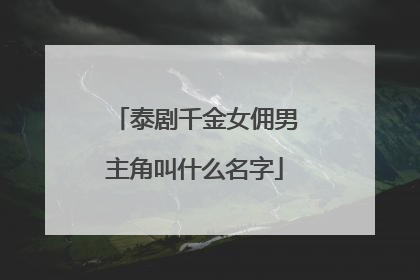 泰剧千金女佣男主角叫什么名字