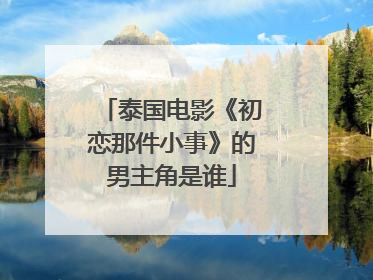 泰国电影《初恋那件小事》的男主角是谁