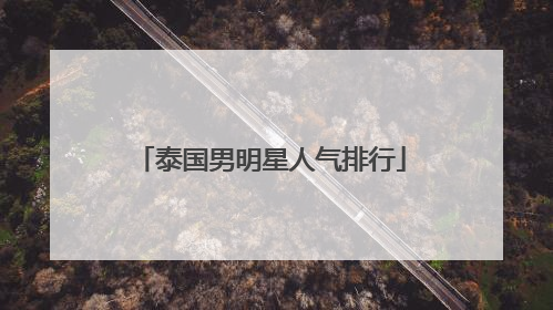 泰国男明星人气排行