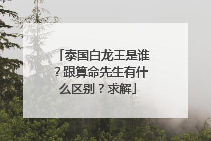 泰国白龙王是谁?跟算命先生有什么区别?求解