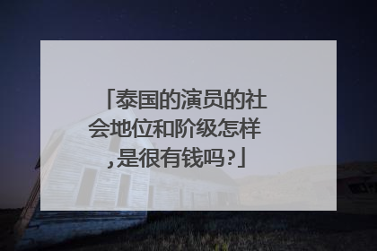 泰国的演员的社会地位和阶级怎样,是很有钱吗?