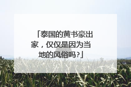 泰国的黄书豪出家，仅仅是因为当地的风俗吗?