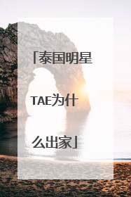 泰国明星TAE为什么出家