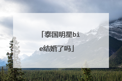 泰国明星bie结婚了吗