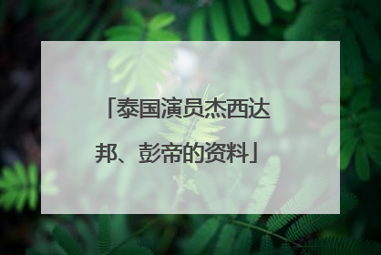 泰国演员杰西达邦、彭帝的资料