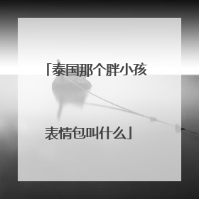 泰国那个胖小孩表情包叫什么