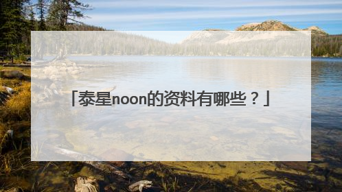 泰星noon的资料有哪些？