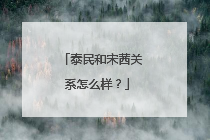 泰民和宋茜关系怎么样？