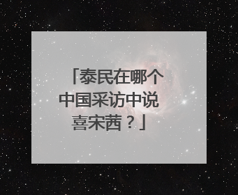 泰民在哪个中国采访中说喜宋茜？
