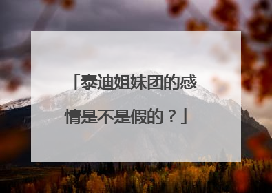 泰迪姐妹团的感情是不是假的?