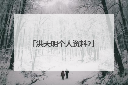 洪天明个人资料?