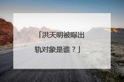 洪天明被曝出轨对象是谁?