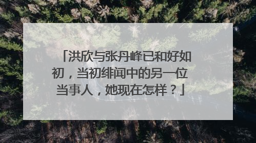洪欣与张丹峰已和好如初，当初绯闻中的另一位当事人，她现在怎样？