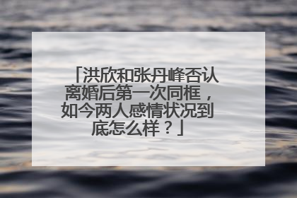 洪欣和张丹峰否认离婚后第一次同框，如今两人感情状况到底怎么样？