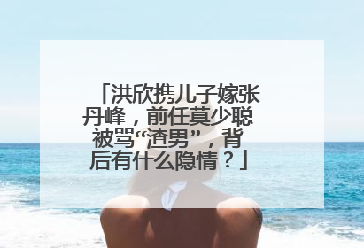 洪欣携儿子嫁张丹峰，前任莫少聪被骂“渣男”，背后有什么隐情？