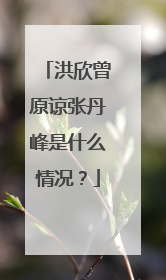 洪欣曾原谅张丹峰是什么情况？