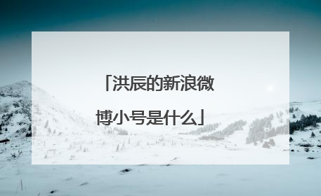 洪辰的新浪微博小号是什么
