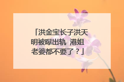洪金宝长子洪天明被曝出轨 港姐老婆都不要了?