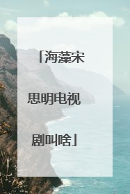 海藻宋思明电视剧叫啥