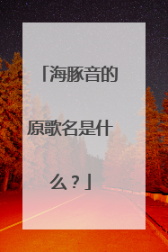 海豚音的原歌名是什么?