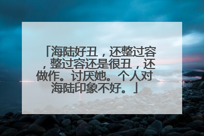 海陆好丑，还整过容，整过容还是很丑，还做作。讨厌她。个人对海陆印象不好。