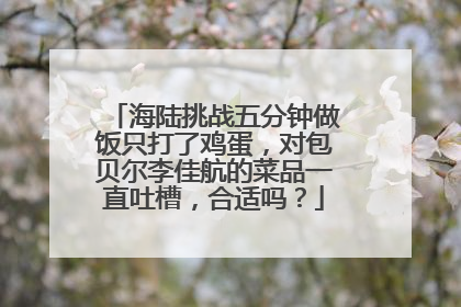 海陆挑战五分钟做饭只打了鸡蛋,对包贝尔李佳航的菜品一直吐槽,合适吗?
