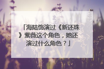 海陆饰演过《新还珠》紫薇这个角色,她还演过什么角色?