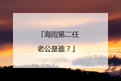 海霞第二任老公是谁？