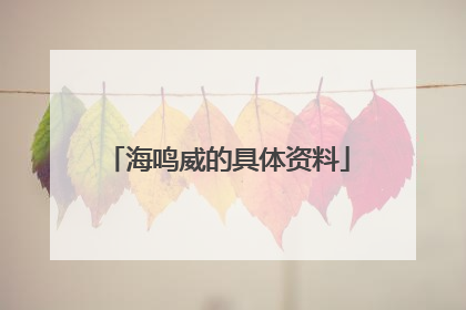 海鸣威的具体资料