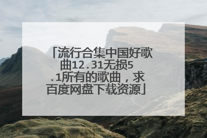 流行合集中国好歌曲12.31无损5.1所有的歌曲,求百度网盘下载资源
