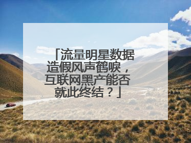 流量明星数据造假风声鹤唳,互联网黑产能否就此终结?