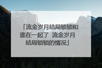 流金岁月结局锁锁和谁在一起了 流金岁月结局锁锁的情况