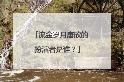 流金岁月唐欣的扮演者是谁?