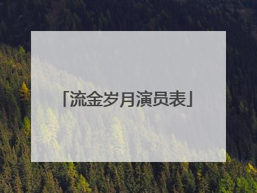 流金岁月演员表