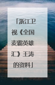 浙江卫视《全国麦霸英雄汇》王涛的资料
