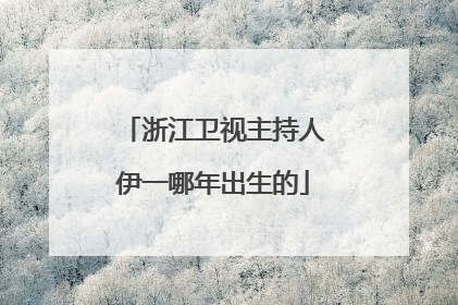 浙江卫视主持人伊一哪年出生的
