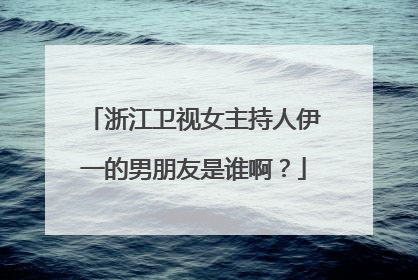 浙江卫视女主持人伊一的男朋友是谁啊？