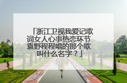 浙江卫视我爱记歌词女人心事热恋环节袁野程程唱的那个歌叫什么名字？