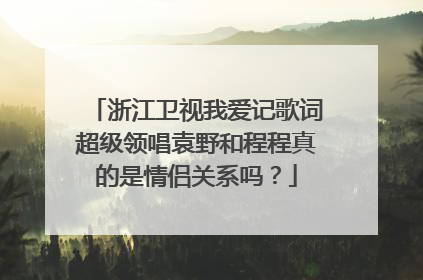 浙江卫视我爱记歌词超级领唱袁野和程程真的是情侣关系吗?