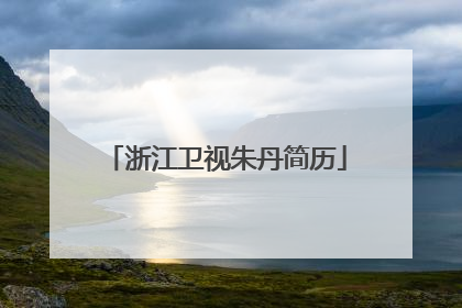 浙江卫视朱丹简历