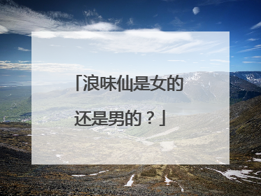 浪味仙是女的还是男的?
