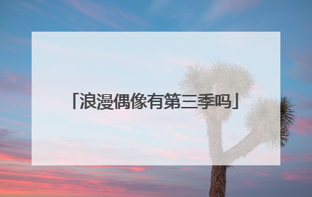 浪漫偶像有第三季吗