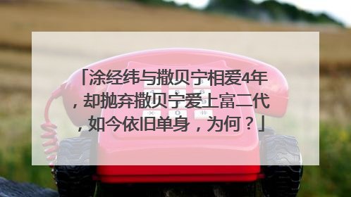 涂经纬与撒贝宁相爱4年，却抛弃撒贝宁爱上富二代，如今依旧单身，为何？