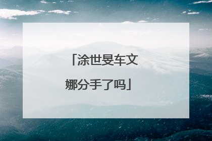 涂世旻车文娜分手了吗