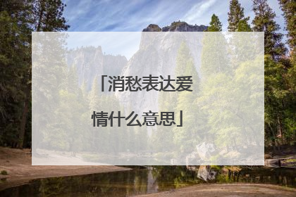 消愁表达爱情什么意思