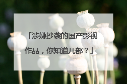 涉嫌抄袭的国产影视作品,你知道几部?
