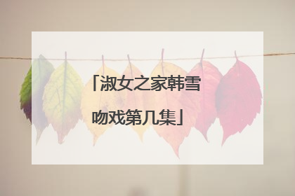 淑女之家韩雪吻戏第几集