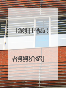 深圳卫视记者熊熊介绍