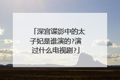 深宫谍影中的太子妃是谁演的?演过什么电视剧?