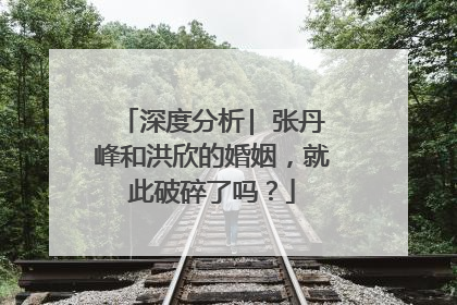 深度分析| 张丹峰和洪欣的婚姻,就此破碎了吗?